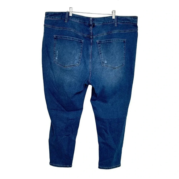 Lane Bryant 26 plus- sized distressed‎ blue jeans croppped ankle stretch - Picture 4 of 6